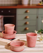 Alamkari India Ceramic Blush Ceramic Filter Coffee Cup & Saucer Set